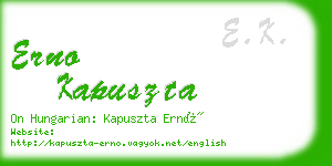 erno kapuszta business card